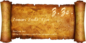 Zeman Zsófia névjegykártya